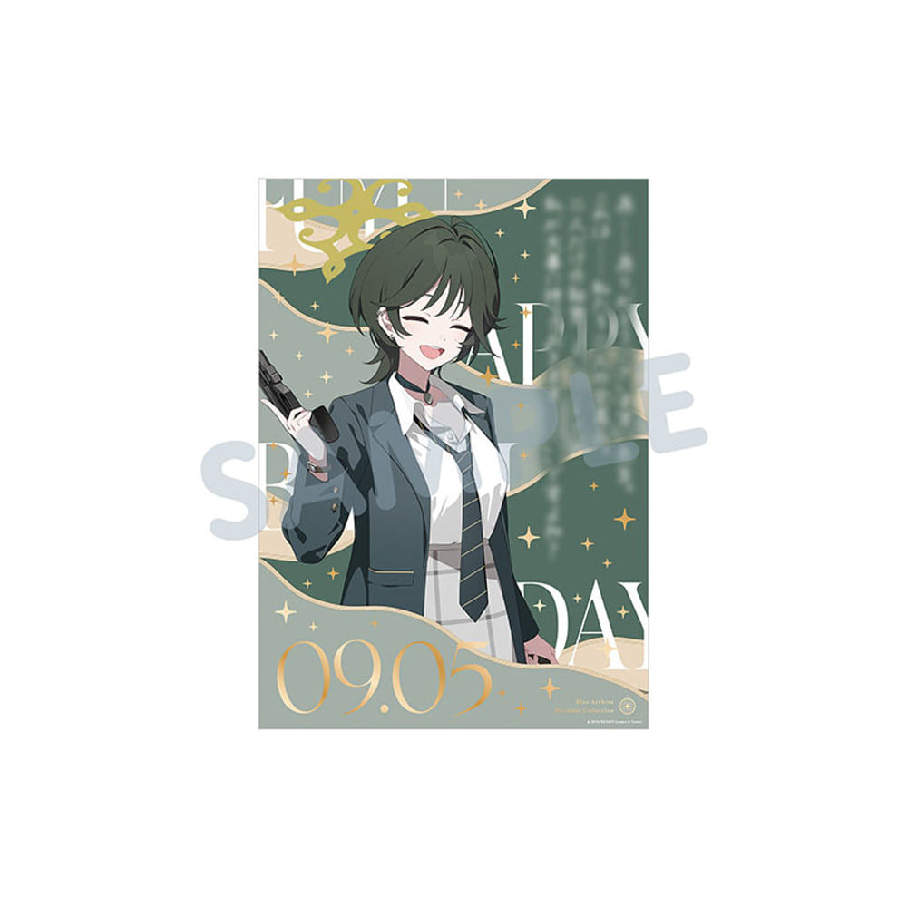 Blue Archive Fuyu Character portrait, birthday lettering and paper mount — view 1