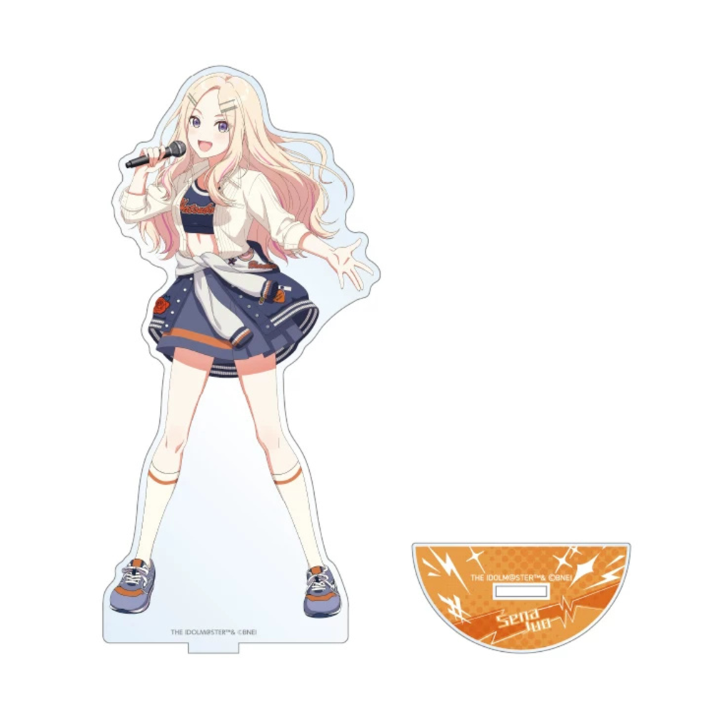 Sena Juo acrylic stand body and semicircular name base, shown before assembly