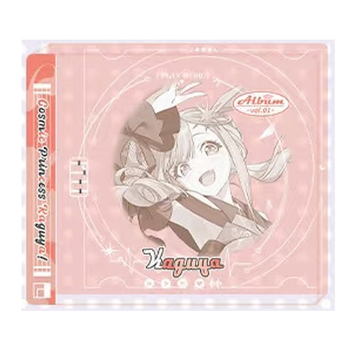 Kaguya acrylic block styled as a CD album case, with a pink monotone circular portrait