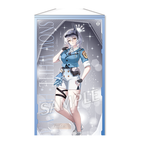 GODDESS OF VICTORY: NIKKE Snow White: Heavy Arms Full-body character artwork on a tall wall tapestry — view 1