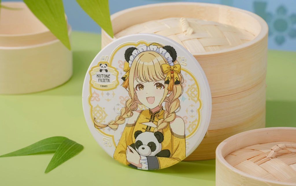 Kotone Fujita coaster leaning against bamboo steamers (props not included)