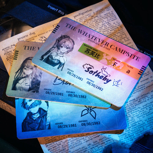 Reverse: 1999: Bkornblume, X & Sotheby ID Card & Shikishi Set