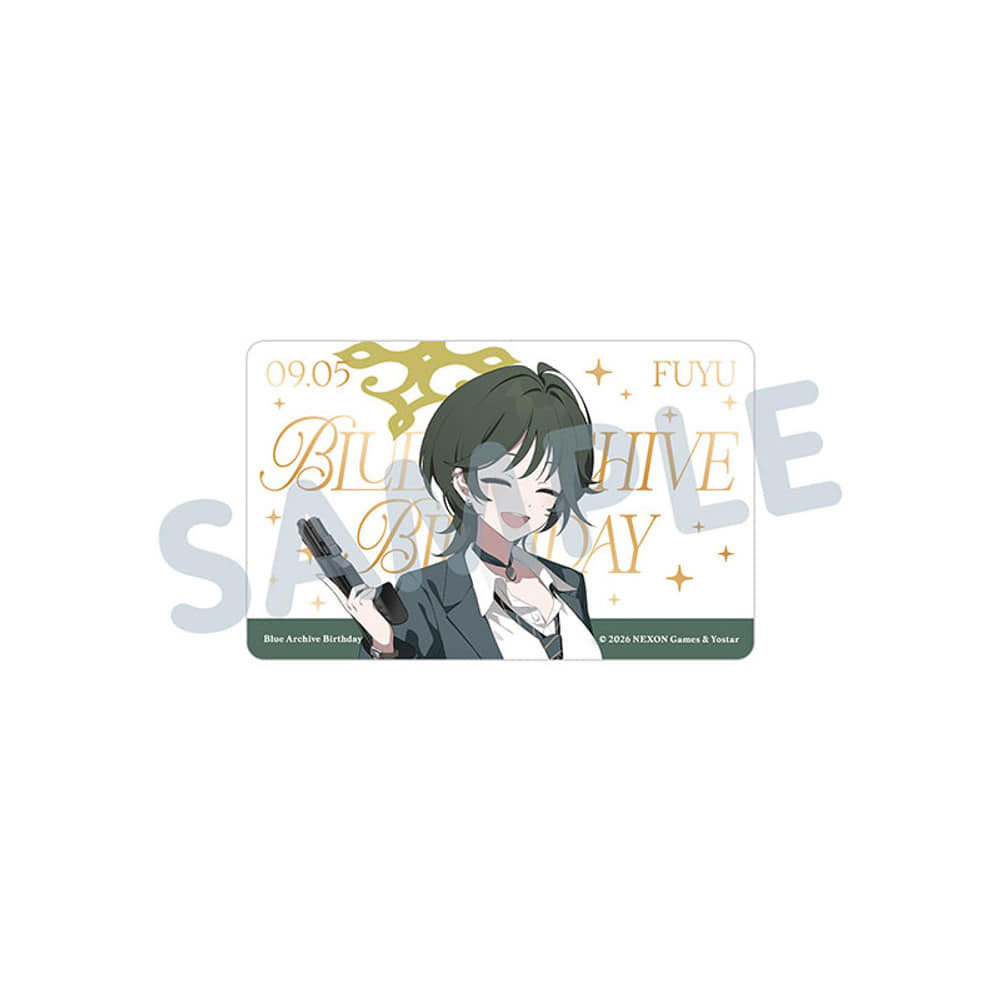 Blue Archive Fuyu Birthday portrait PVC card and folded mount — view 1