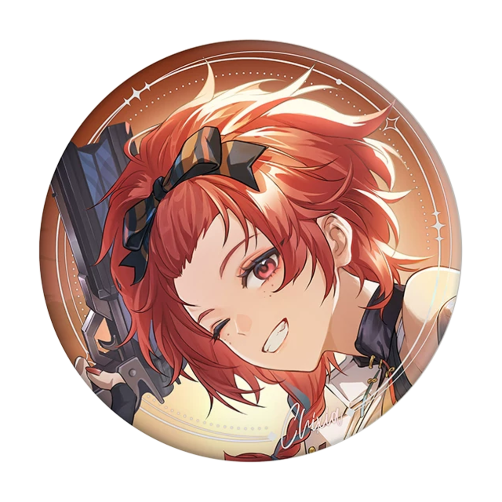 Chixia 65 mm round button badge; selected-character product view.