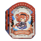 Sonetto mini lightbox magnet: chibi Sonetto inside an orange theatre-sign-style frame