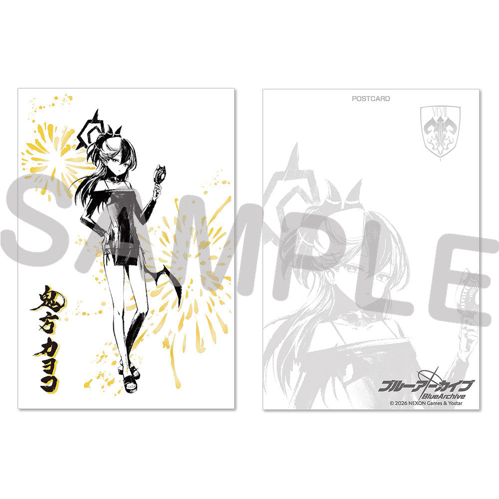 Blue Archive — Kayoko Ink Wash Gold Foil Postcard — TSUTAYA POPUP SHOP Problem Solver 68