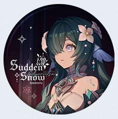 Lineup badge: Vodyanitsa with white flowers in her dark teal hair