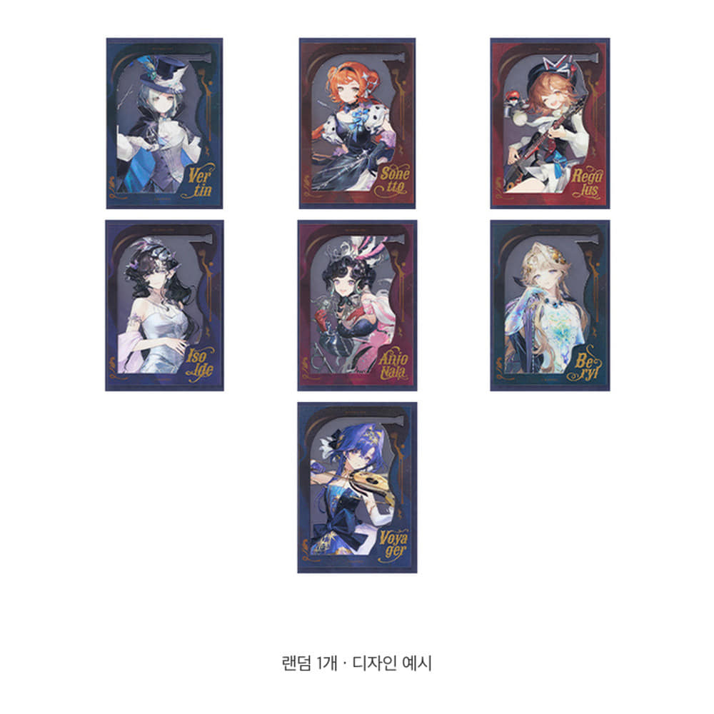 Lineup of all seven character film shikishi designs