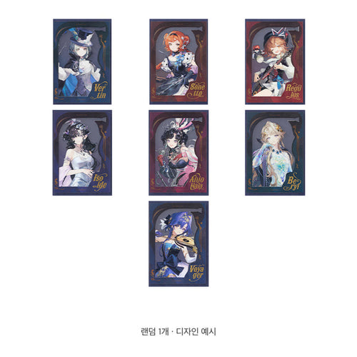 Lineup of all seven character film shikishi designs