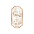 Raiden Shogun mirror badge: gold-toned line art of her with a flower hair ornament, ornate frame and "SHOGUN" banner