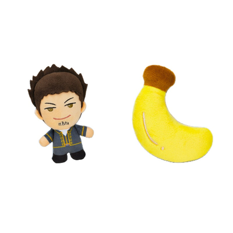 Isao Kondo plush badge with a banana plush badge