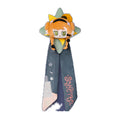 Sonetto scarf plush keychain: chibi Sonetto on a sage-green star with a long printed scarf bearing Sonetto's name