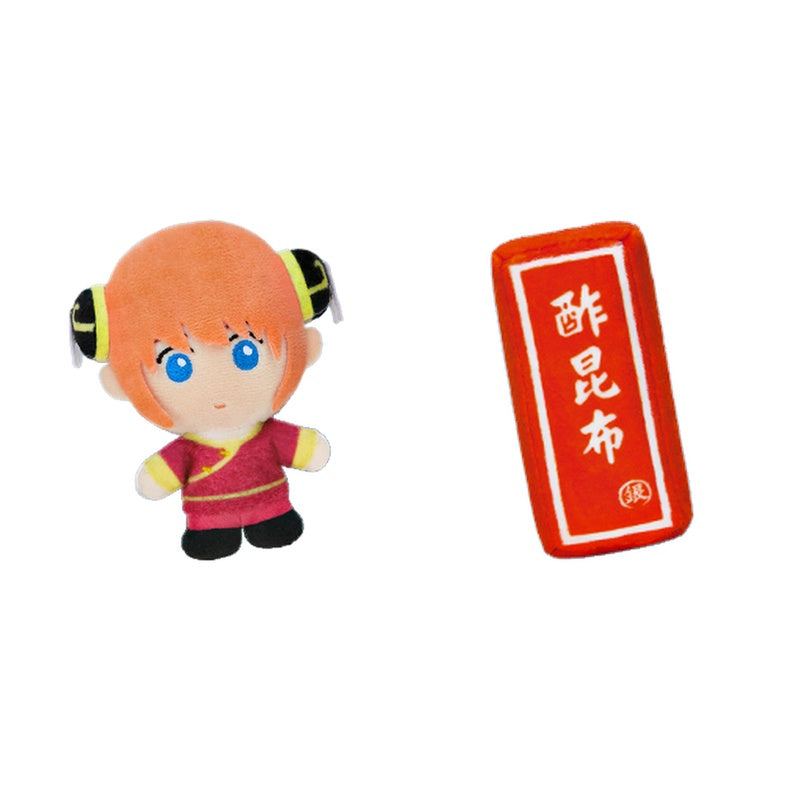 Kagura plush badge with a red sukonbu box plush badge