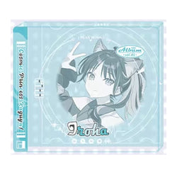Iroha Sakayori acrylic block styled as a CD album case, with a light blue monotone circular portrait