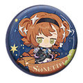 Round SD can badge: chibi Sonetto with star hair clips, with a SONETTO ribbon on dark blue