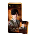 Zayne portrait on an amber cinema-themed ticket holder and matching ticket card