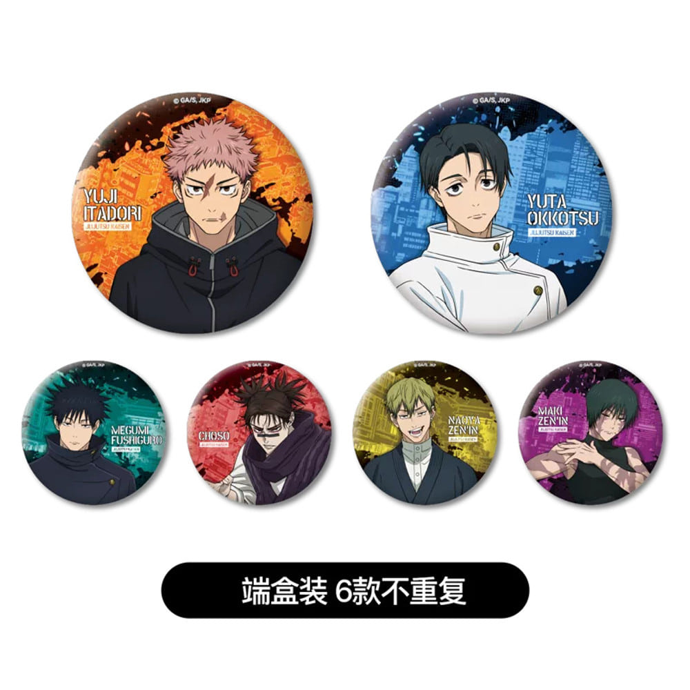 呪術廻戦 ガラス風グリッターバッジ 全6種セット（画像1）