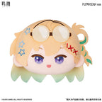 Lynae plush face cushion with goggles, star-shaped hair ornaments and green-tipped hair.