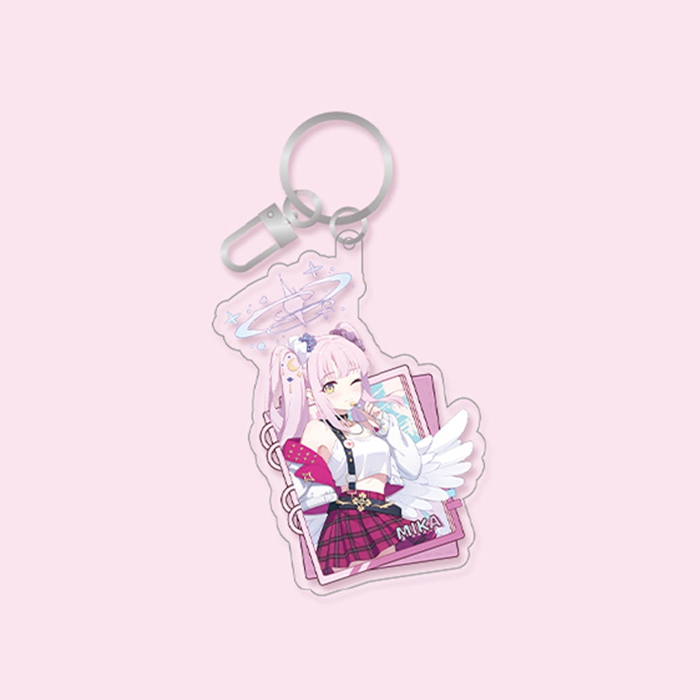 New Blue Archive Official Genuine Dimensional Cafe Collaboration Goods Acrylic Keyring - Mika Koharu Kazusa
