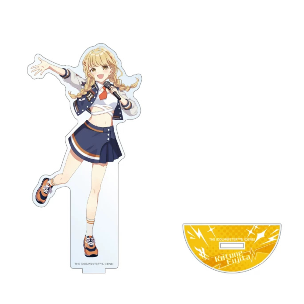 Kotone Fujita acrylic stand body and semicircular name base, shown before assembly
