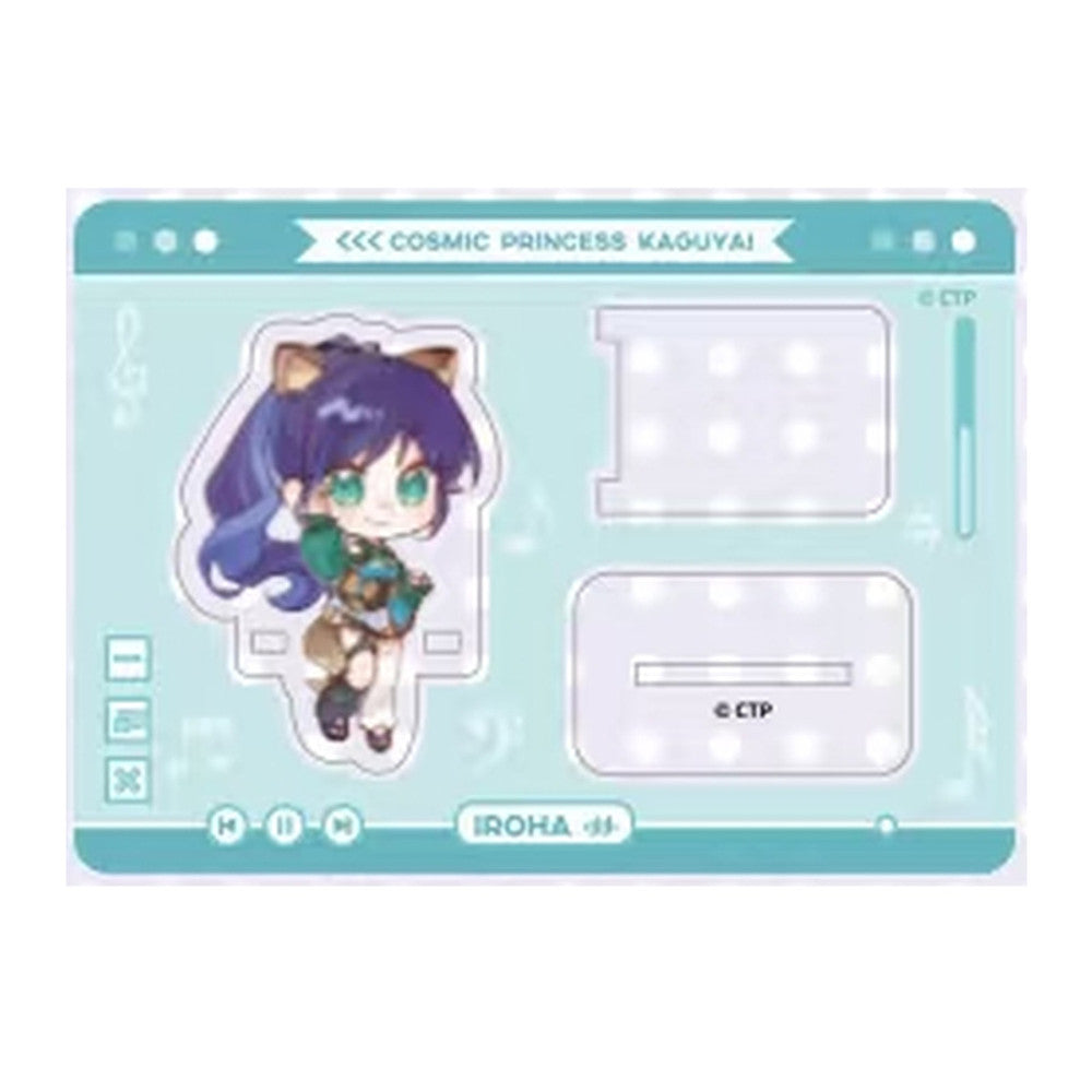 Iroha Sakayori SD screen clip: SD Iroha piece and two clear parts on a mint music-player-style sheet