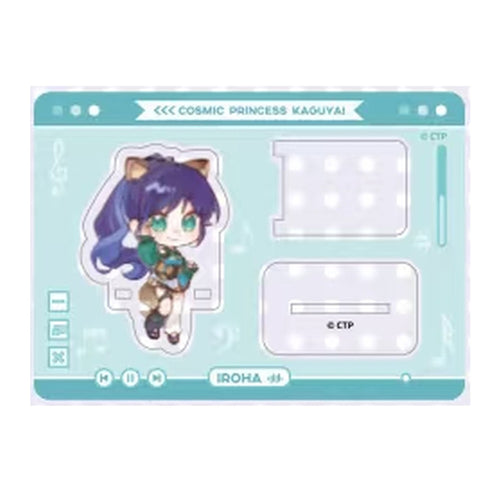 Iroha Sakayori SD screen clip: SD Iroha piece and two clear parts on a mint music-player-style sheet