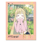 Example 01: Kaguya smiling with her hands on her cheeks in a pink FILM-style frame with a gold signature