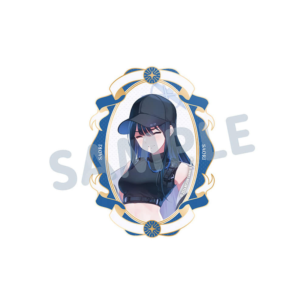 Blue Archive Saori Character portrait within an ornate oval foil frame — view 1