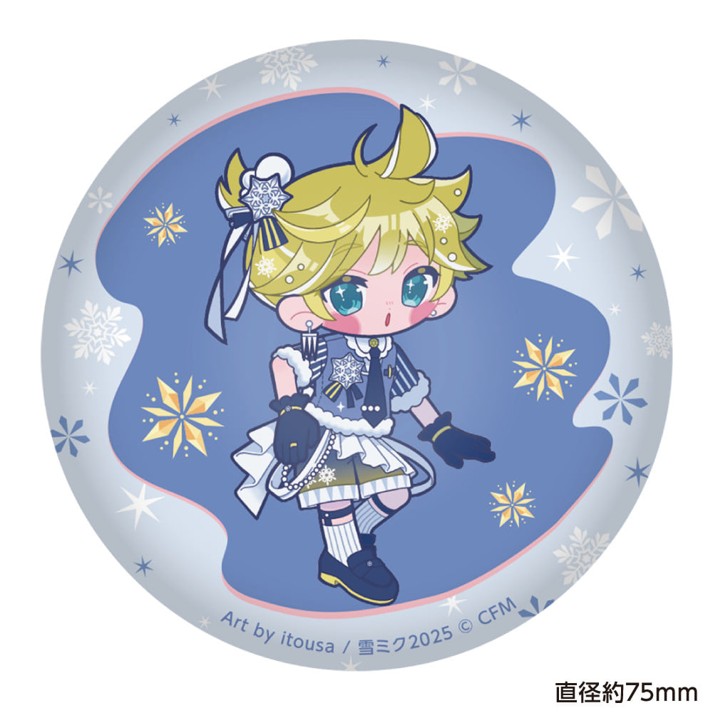 Hatsune Miku — Kagamine Len Soft Can Badge — SNOW MIKU 2025