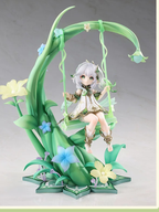Studio front view of the complete figure with its base