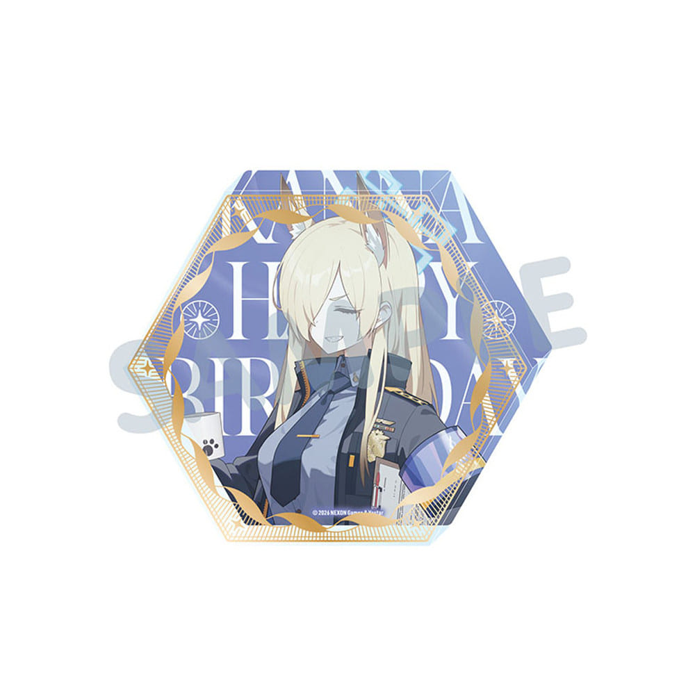 Blue Archive Kanna Hexagonal acrylic block with foil birthday artwork — view 1