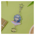 Acrylic keychain: chibi Temari Tsukimura on a bowl-shaped base, eating noodles with chopsticks; star clasp and logo charm