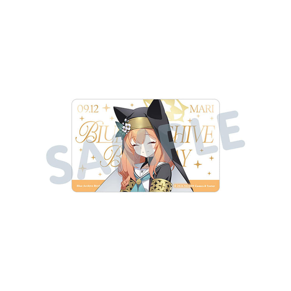 Blue Archive Mari Birthday portrait PVC card and folded mount — view 1