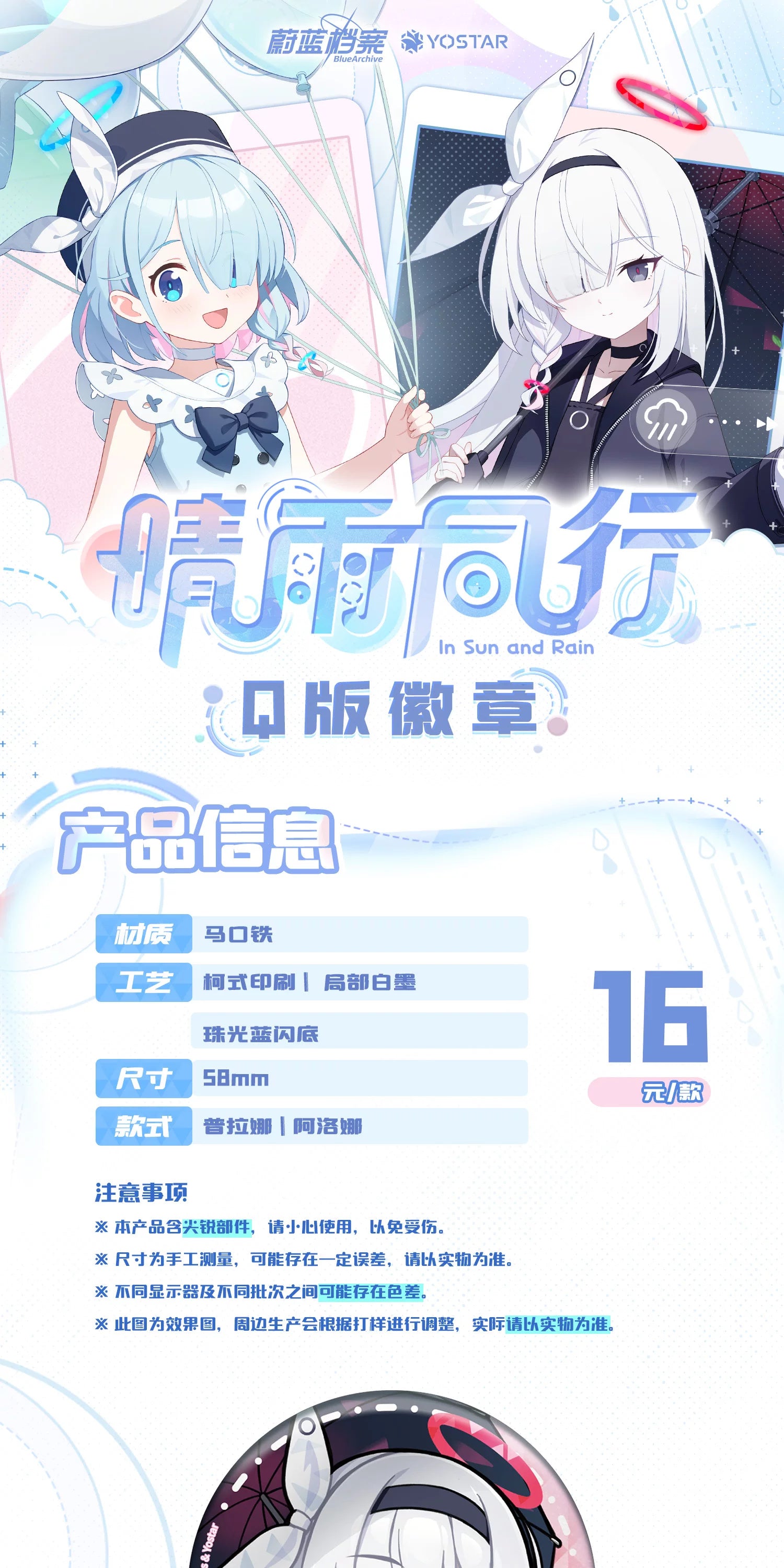 In Sun and Rain 58mm SD 뱃지 사양·아로나와 프라나 라인업