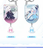 Blue Archive In Sun and Rain acrylic keychains: Plana in pink and Arona in blue, each sold separately.
