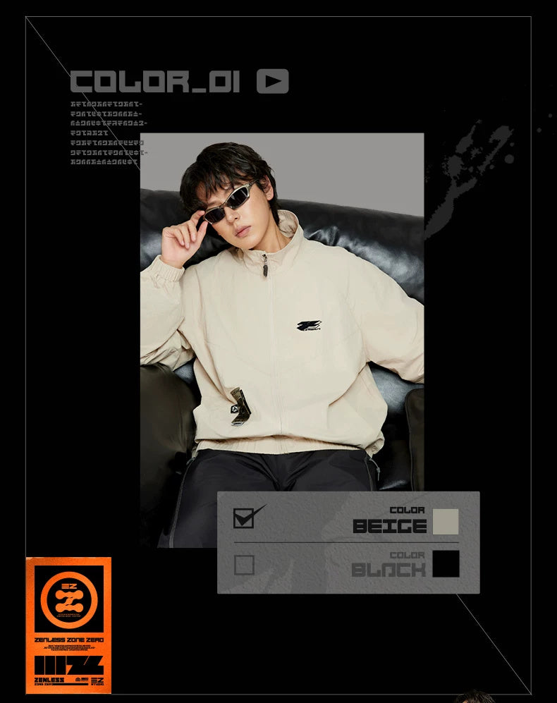 ZZZ STUDIO 2026AW 스탠드칼라 재킷, 베이지·블랙 · 상품 이미지·시리즈 상세