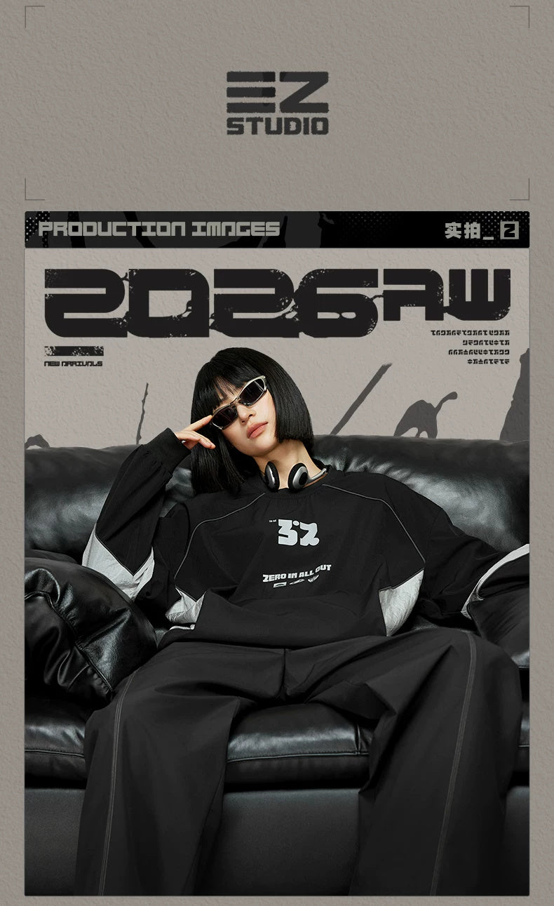 ZZZ STUDIO 2026AW 배색 풀오버, 오렌지·블랙 · 상품 이미지·시리즈 상세