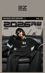ZZZ STUDIO 2026AW 배색 풀오버, 오렌지·블랙 · 상품 이미지·시리즈 상세