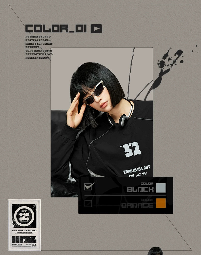 ZZZ STUDIO 2026AW 배색 풀오버, 오렌지·블랙 · 상품 이미지·시리즈 상세