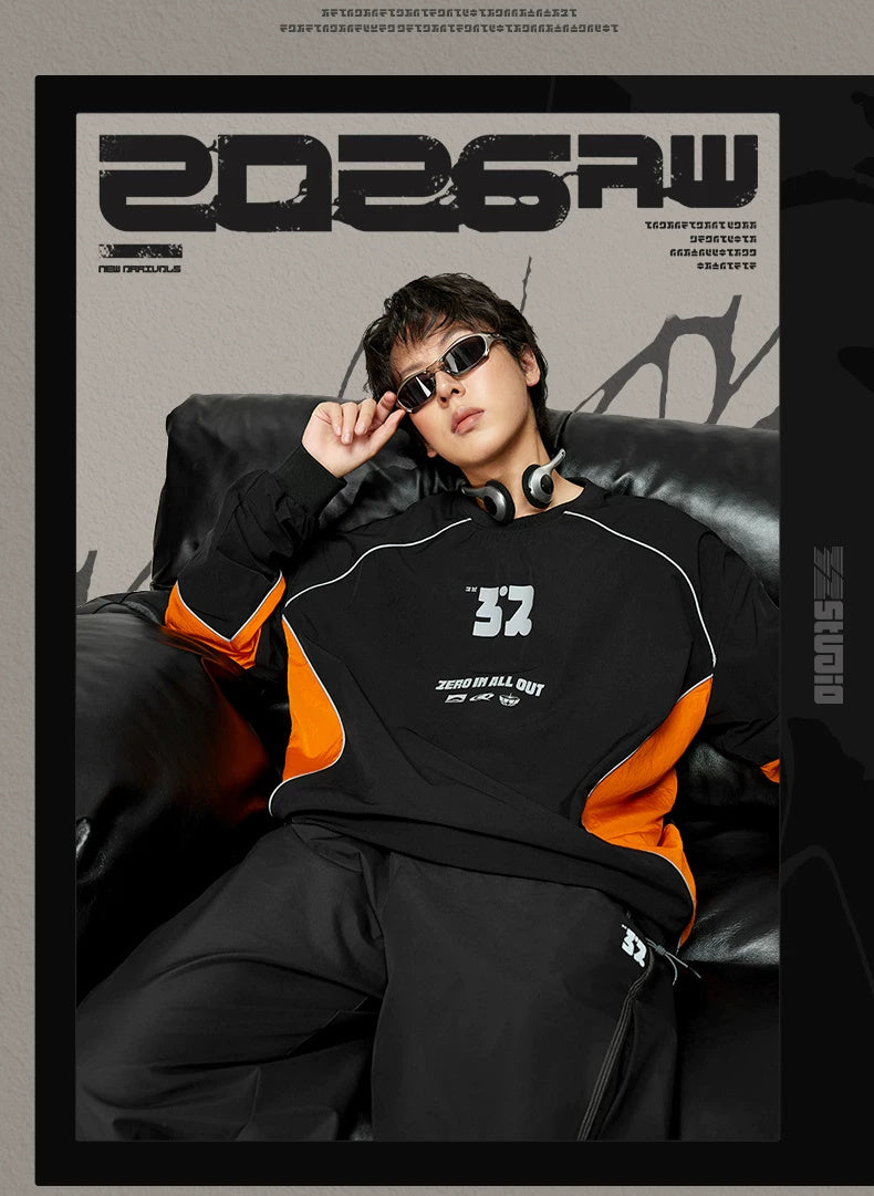 ZZZ STUDIO 2026AW 배색 풀오버, 오렌지·블랙 · 상품 이미지·시리즈 상세