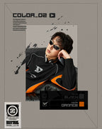 ZZZ STUDIO 2026AW 배색 풀오버, 오렌지·블랙 · 상품 이미지·시리즈 상세