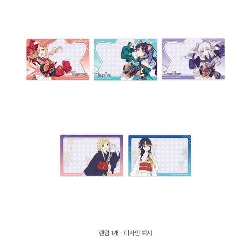 Lineup of all 5 character clear card designs