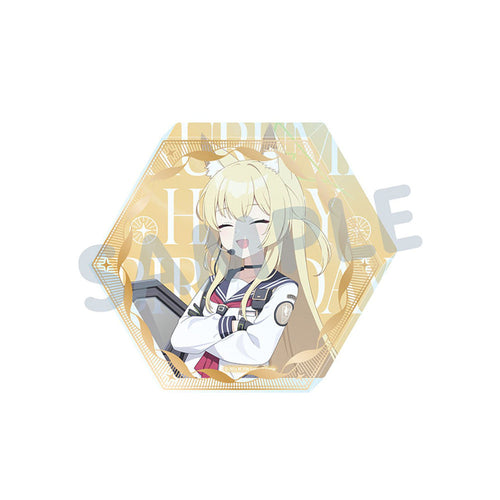 ブルーアーカイブ クルミ 箔押しイラスト入り六角形のアクリルブロック（画像1）