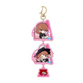 Yukari Takeba chibi acrylic chain keychain with three charms and a crescent-shaped clip