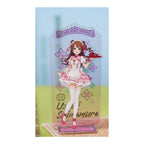 Acrylic stand: Uzuki Shimamura in a pink-and-white Chinese-style maid outfit, carrying a tea set on a tray