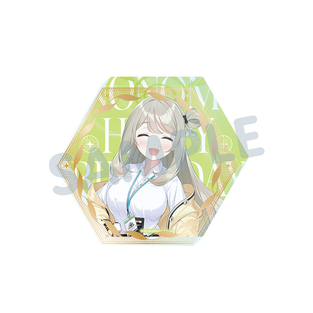 Blue Archive Nonomi Hexagonal acrylic block with foil birthday artwork — view 1