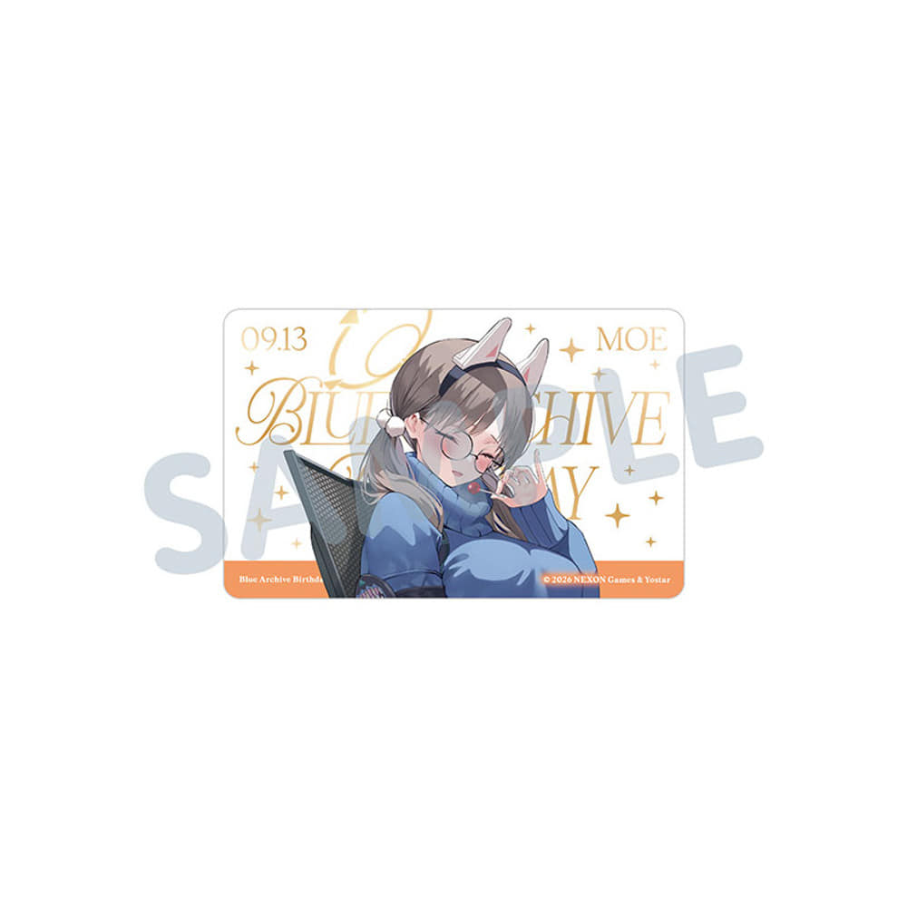 Blue Archive Moe Birthday portrait PVC card and folded mount — view 1