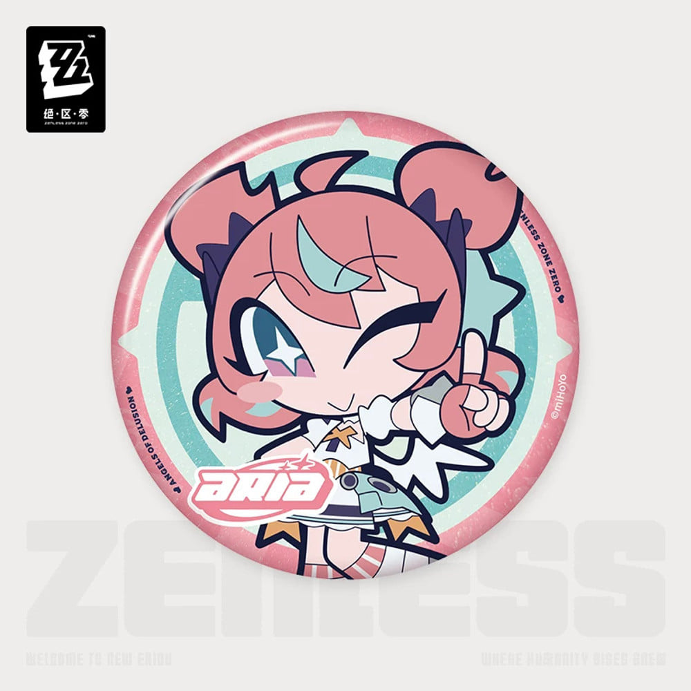 Zenless Zone Zero — Aria SD Can Badge — PINK Sweet Critical