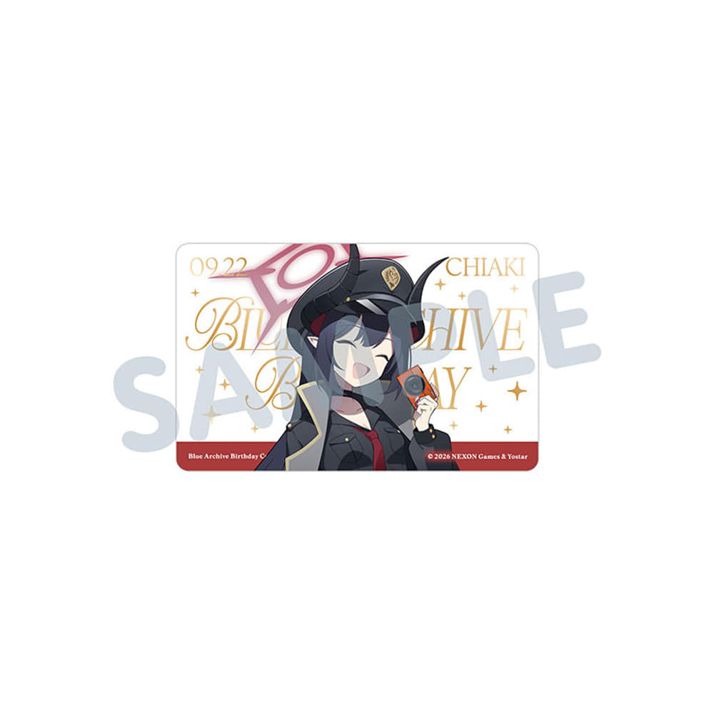Blue Archive Chiaki Birthday portrait PVC card and folded mount — view 1