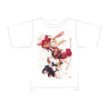 White Kaguya T-shirt with a large front print of Kaguya in a jumping pose